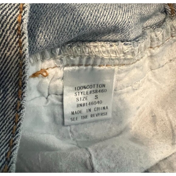 Signature8 Jean Shorts Womens Size S High Rise Cut Off Distressed Side Stripe - Picture 7 of 9